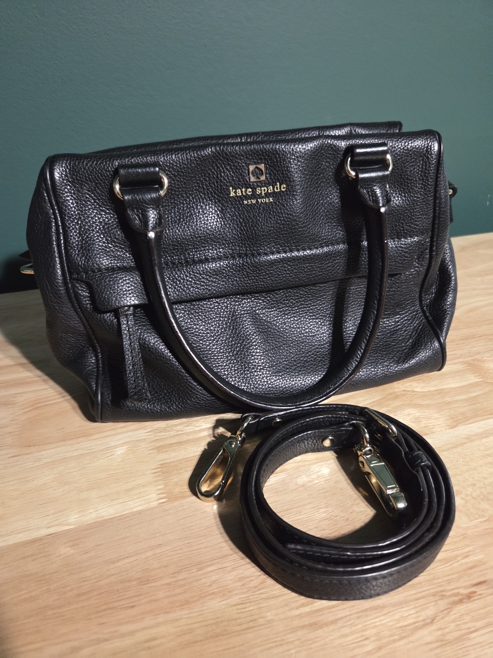 Kate Spade Grant Park Hadlen Pebbled Leather Satchel with Detachable Strap